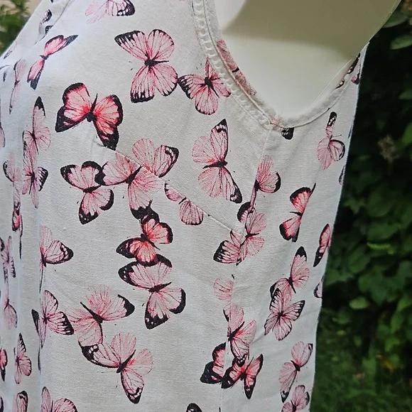 VGC Size 10 linen mix slip dress, light, cool, breezy perfect summer dress ☀️ - Picture 11 of 13